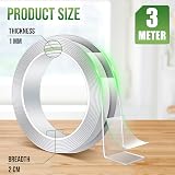 Euqvunn Double Sided Tape Heavy Duty 3m 2cm Nano Adhesive Removable view 8