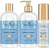 SheaMoisture Shampoo & Conditioner, Manuka Honey & Yogurt Hydrate & Repair + Strengthen & Protect Lightweight Hair Oil for Dry, Damaged Hair