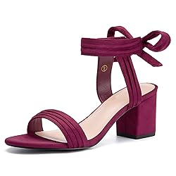 Womens Open Toe Ankle Tie Back Low Block Chunky