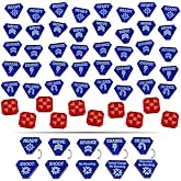 LITKO Combat Token Set | Compatible with Warhammer 40,000: Kill Team | Translucent Blue | Double-sided Shooting/Charge action tokens + red Shaken markers | Laser-cut &amp; engraved acrylic | 50 Pack