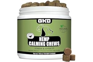 GKD Hemp Calming Chews for Dogs, Dog Calming Treats Anxiety Relief 100% Golden Ratio of Natural Ingredients Calming Dog Treats, Aid with Separation, Barking, Stress Relief, Thunderstorms
