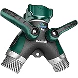 2wayz All Metal Body Hose Splitter. Newly Upgraded (2017): 100% Secured, Bolted & Threaded. Easy Grip, Smooth Long Handles Garden Hose y valve. Bonus included: 10 Washers.