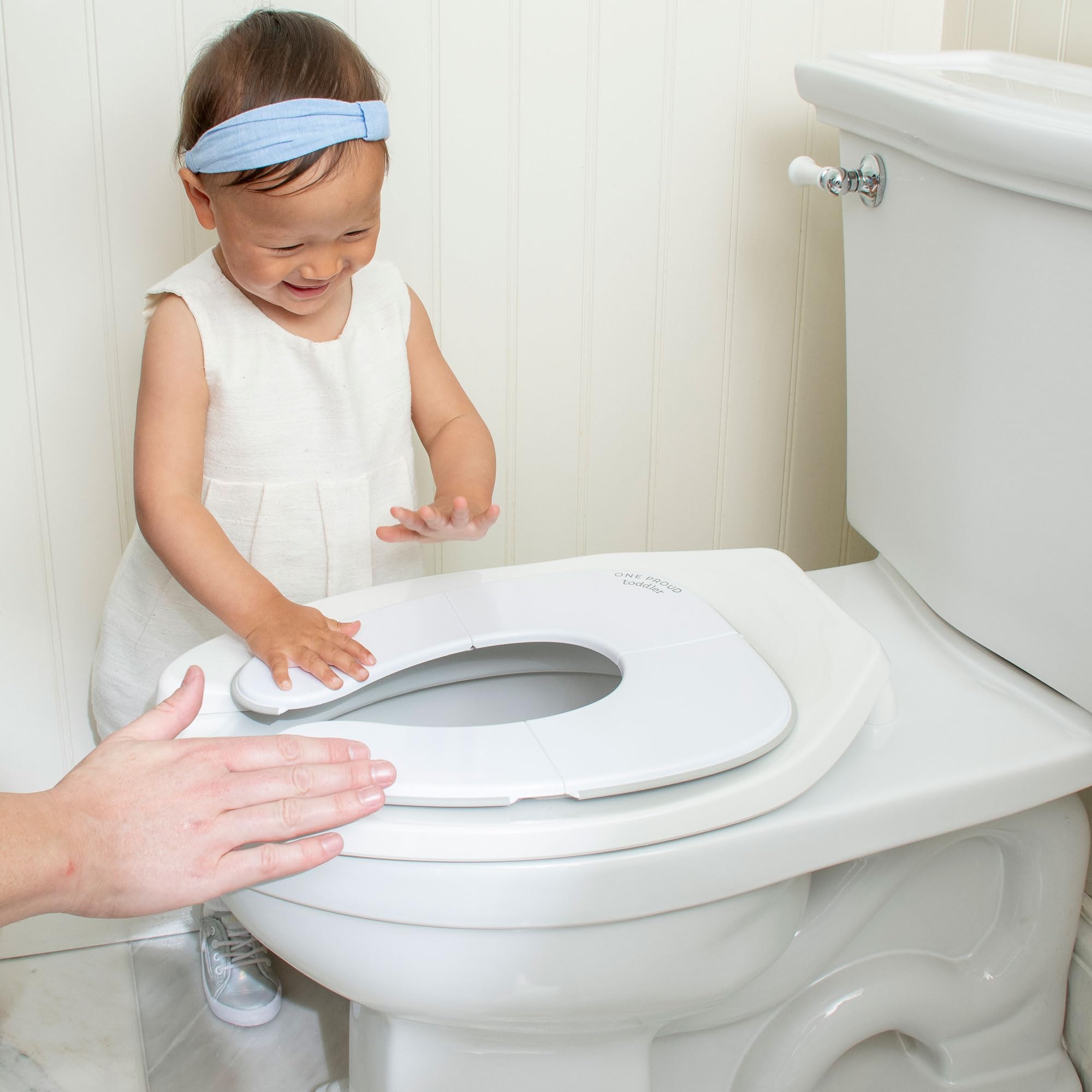 Travel Potty Seat, Ultra Compact, Ultra Non-Slip, Seat Made in USA, No-Pinch Locking Hinges, Easy to Clean, Included Carry Bag