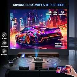 4K Smart Daylight Projector 5G WiFi Bluetooth,1000