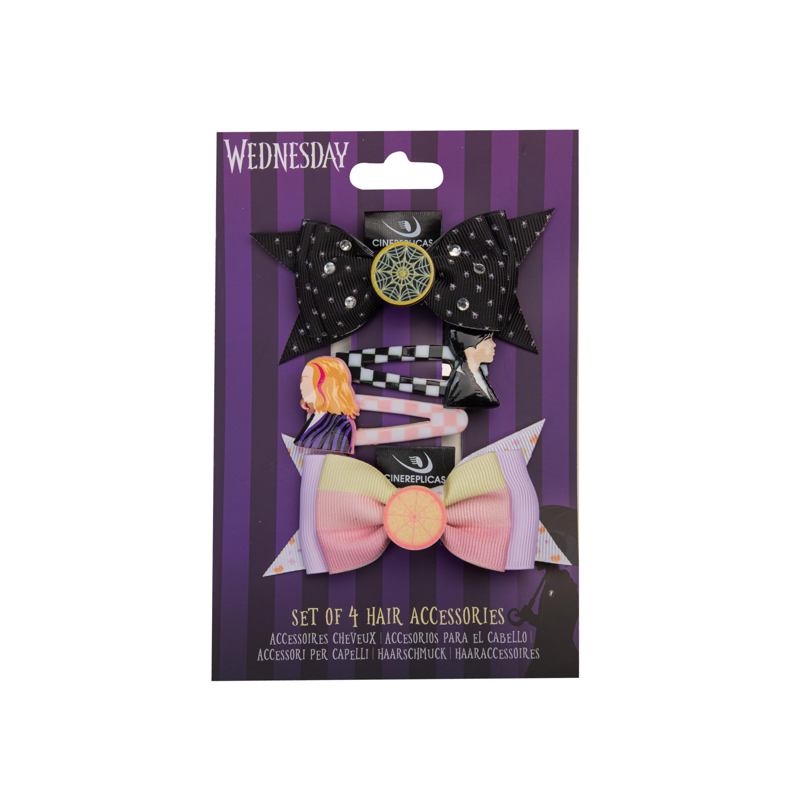 Cinereplicas Wednesday - Set of 4 Hair Clips - Official License