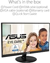 ASUS VP227HE 21.5" Full HD 75Hz Adaptive Sync Frameless Eye Care Monitor view 7