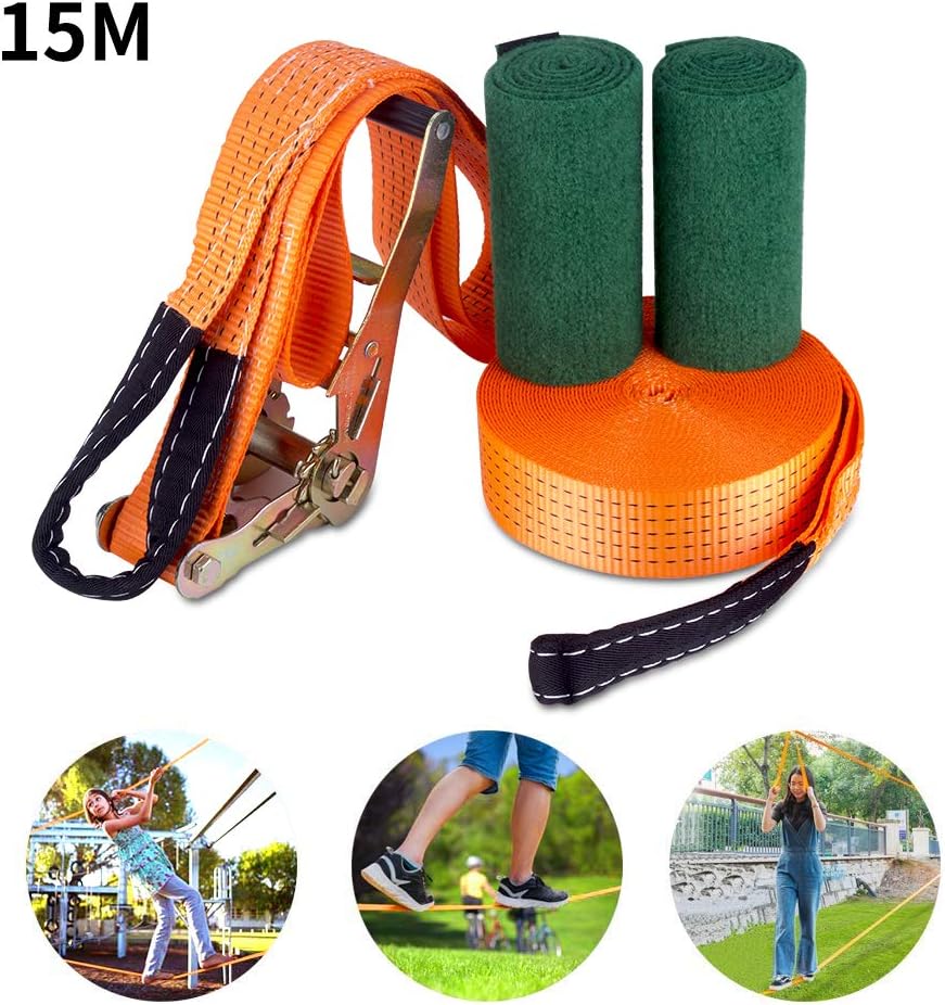 Kit Slackline con protectores para árboles y bolsa de transporte, juego