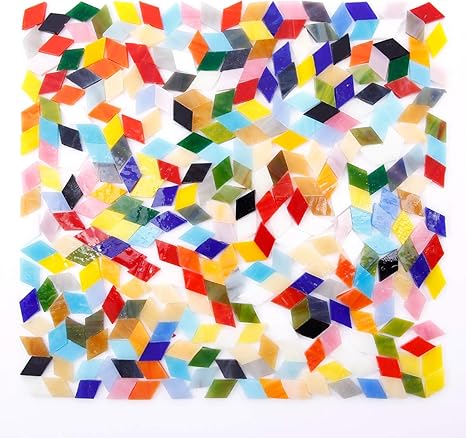 Amazon Co Jp Vivavast ひし形 モザイクタイル 360枚 ガラスモザイクタイル ガラスタイル アートモザイク カラーバリエーション 手芸材料diy 手作り ハンドメイド 手工芸品 飾り クラフト 花瓶 デコレーション ホーム キッチン