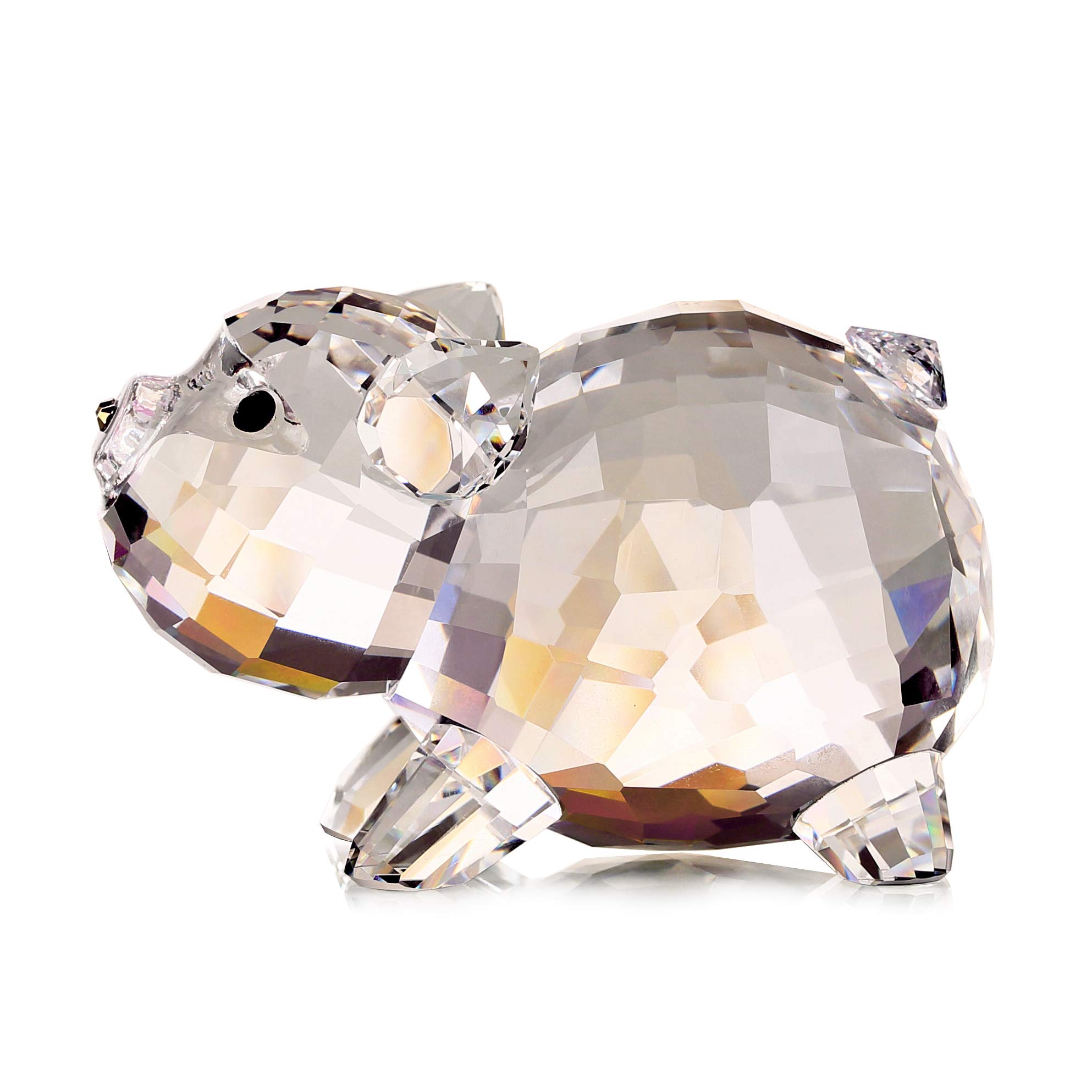 DOJOZ Crystal Pig Zodiac Animal Lovely Cute Piggy Craft Decorations for Home Ornaments Collectible Gifts (White)