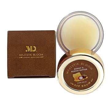 Majestik Bloom Soothing Forest Honey & Kokum Butter Lip Balm for Women & Men, with Beeswax & Coconut Oil, Natural & Organic, 8 gm