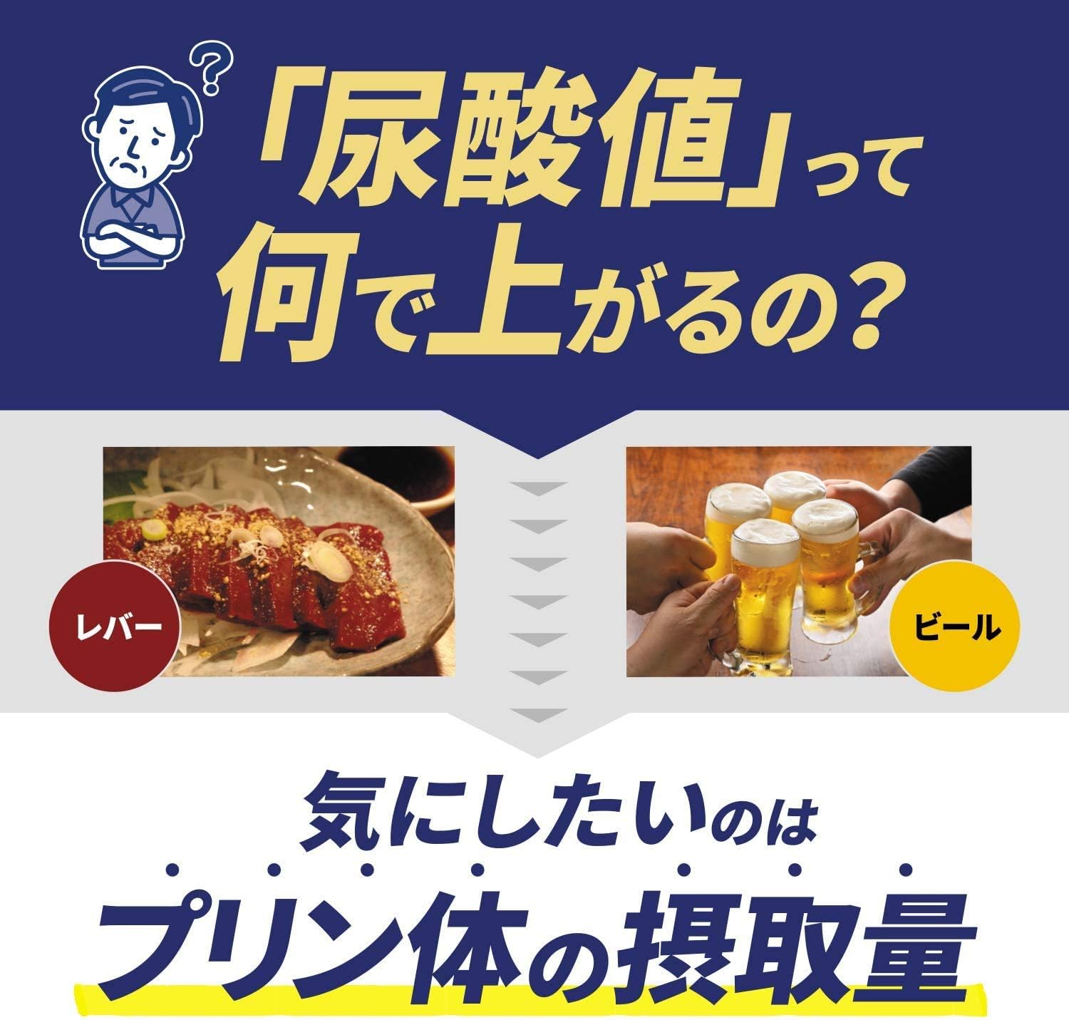 Amazon 機能性表示食品 尿酸値を下げる 脂肪を減らす サプリメント 30日分 ダブルケア ウルタス Urutas 食物繊維
