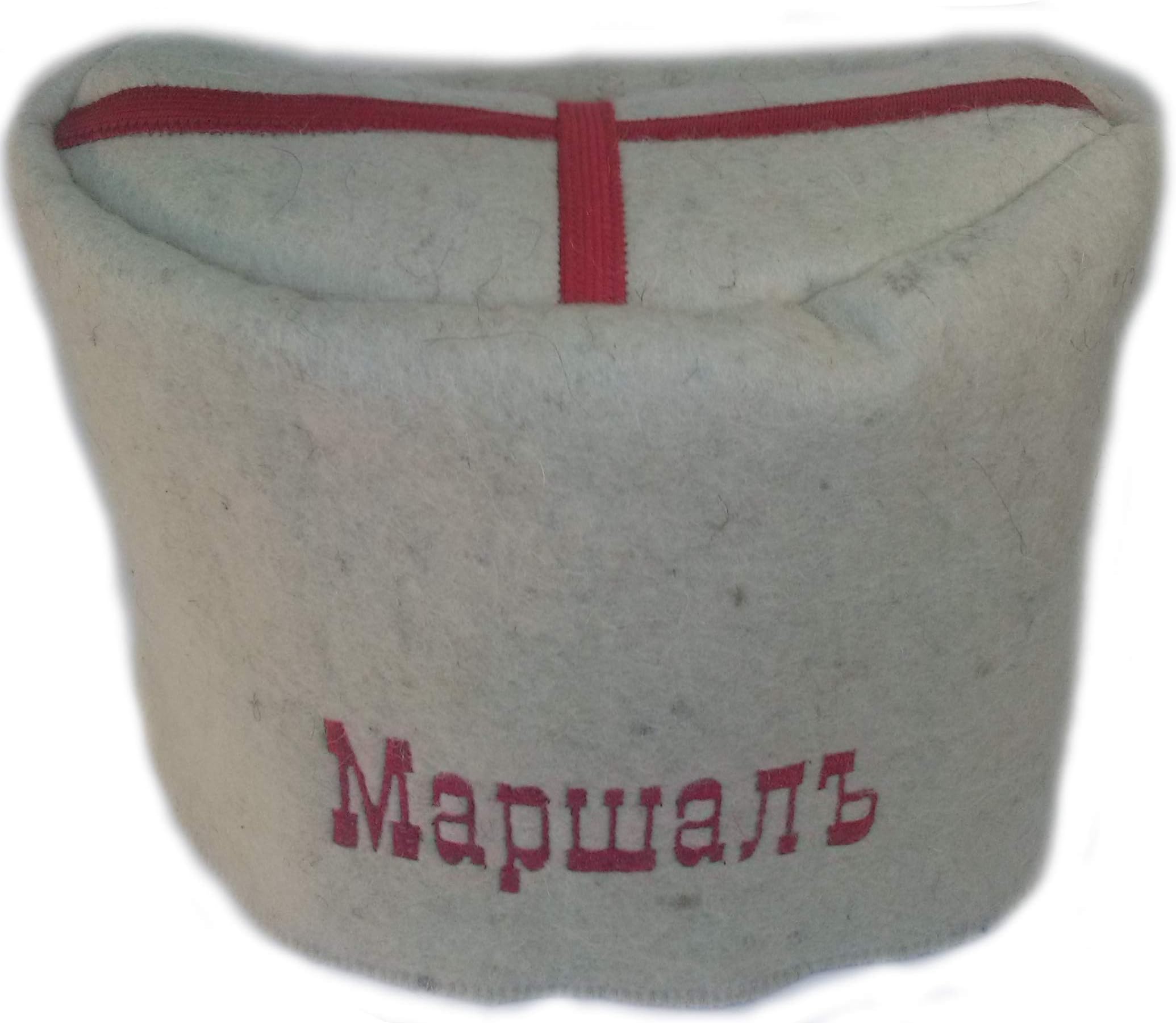 Hat for the Russian Banya and Finnish Sauna / 100% Pure Wool Felt / Embroidery General / Stylish Accessory for Men and Women / Model Commander Military Soviet Red Army / One size / Russin Shapka