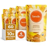 Brodo Organic Chicken Bone Broth with Turmeric &amp; Ginger, Soup (6 X 8.3 oz) | Organic Bone Broth with Collagen, Protein Soup &amp; Sipping Broth for Healthy Meal Prep, Soups and Bone Broth Packets