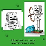 LEGO Minecraft Skeleton Figure with Diamond Helmet Grass Base view 3