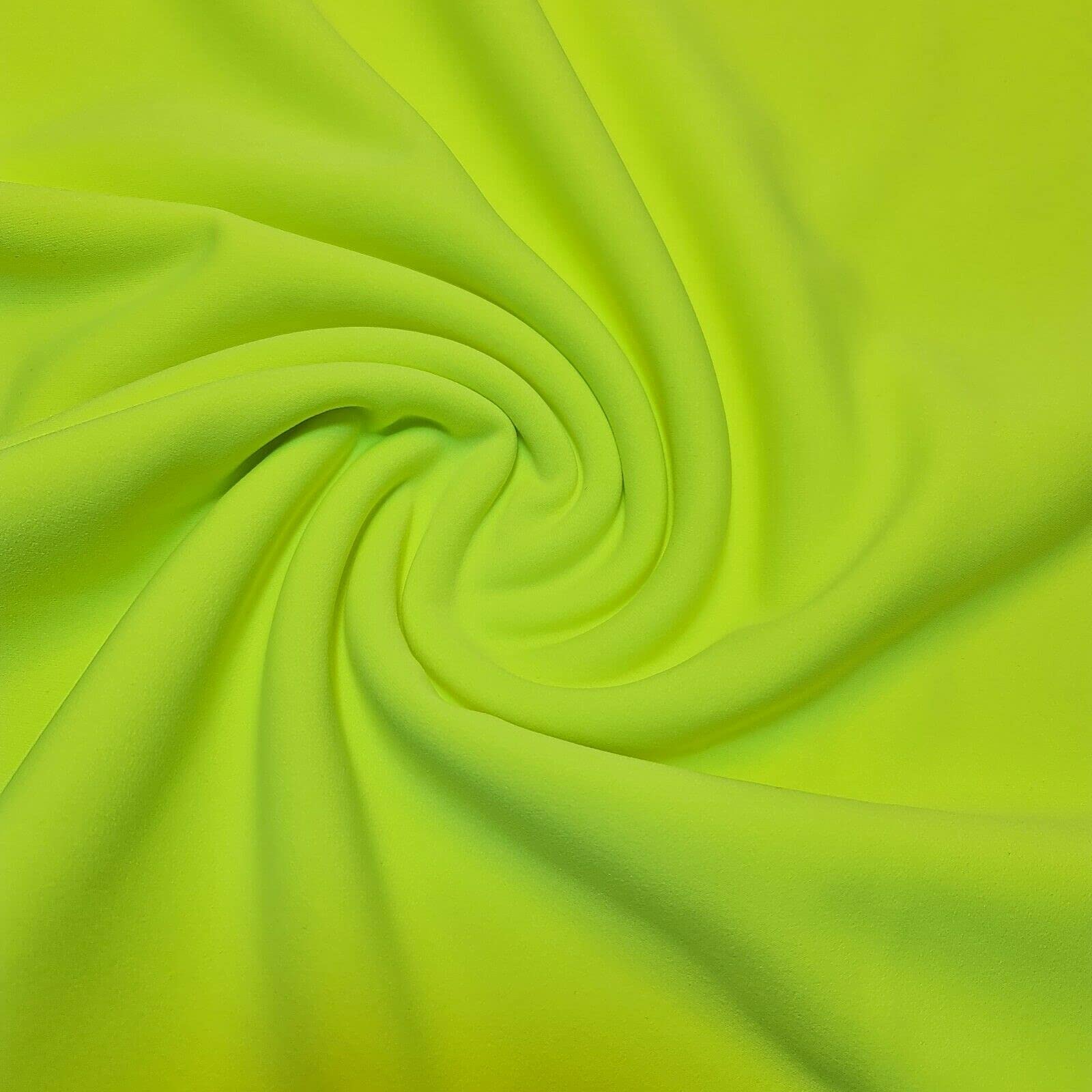 Plain Scuba/Crepe Jersey Stretch Spandex Dress Fabric Material 58" Wide (Flo Lime)