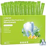 Travel Size Mouthwash Packets – Individual Mini, Alcohol & Fluoride Free, Grapefruit Mint Flavor, Mouthwash to Go for On-The-Go Freshness, Bulk Packets 0.41 Fl Oz(Pack of 20)