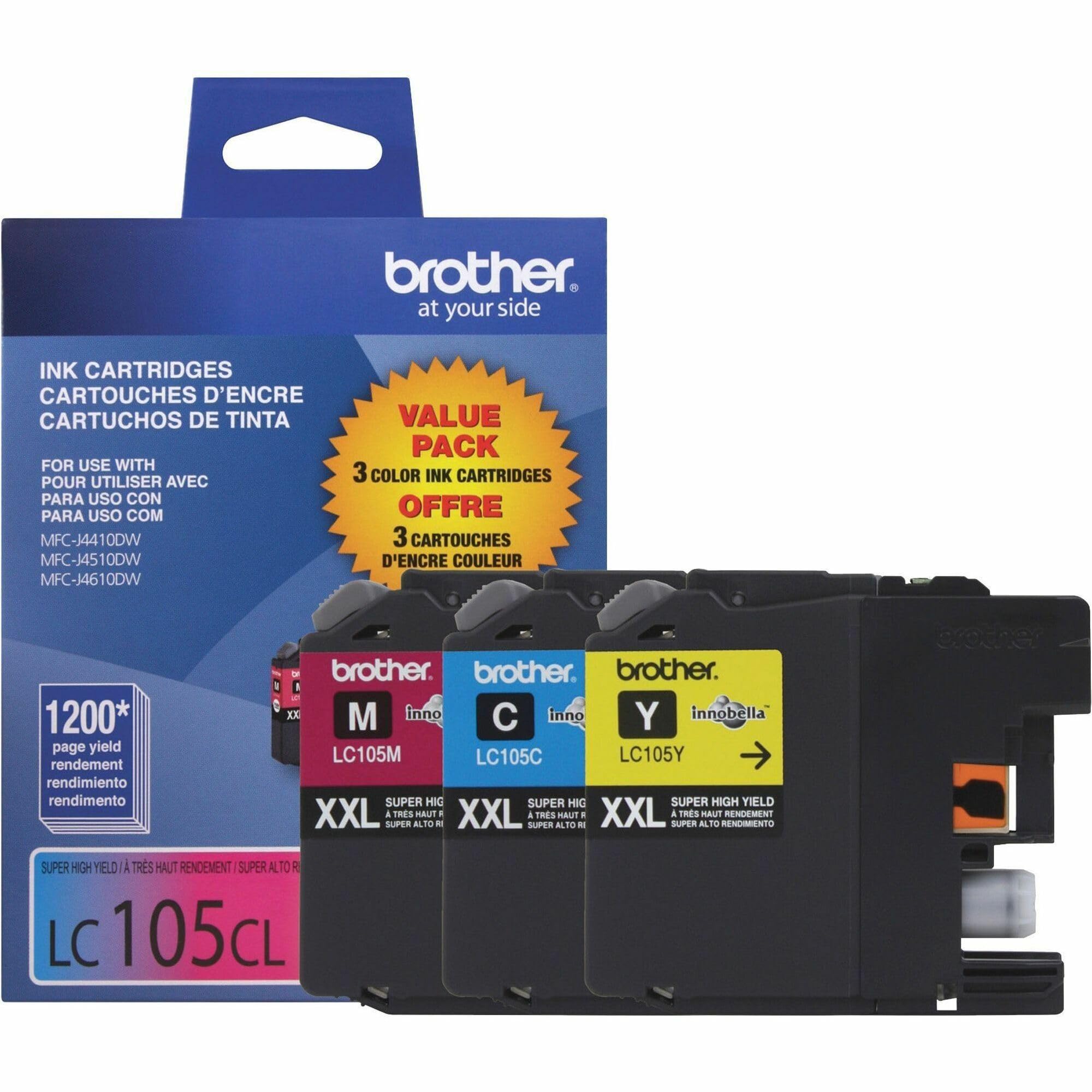 Brother Printer LC1053PKS Ink, Cyan, magenta, yellow
