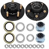 2 Sets 3500lb Trailer Axle Trailer Hub Kit 5 Bolt
