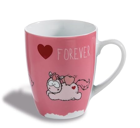 Nici 41790 Theodor in Love Porzellantasse Einhorn Merry Heart Forever, 8 x 10 cm