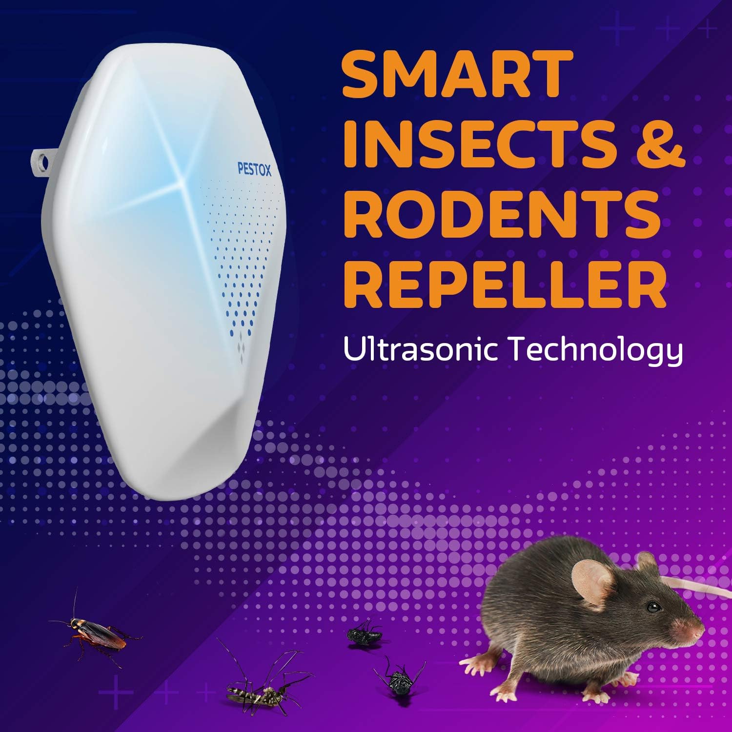 Ultrasonic Pest Repeller Plug in - 2020 New - Outdoor/Indoor Electronic Pest Repellent - 2 Pack - Get Rid of Rat Mouse Squirrel Bug Bee Cockroach Fly Spider Mosquito - Safe for Pet : Garden & Outdoor