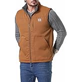 TUAOVA Men's Loose Fit Workwear Vest Fleece-Lined Durability Waterproof Mock-Neck Vest