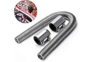 Hypertune Universal 36" Stainless Steel Radiator Flexible Coolant Water Hose Kit W Cap Clamp Silver