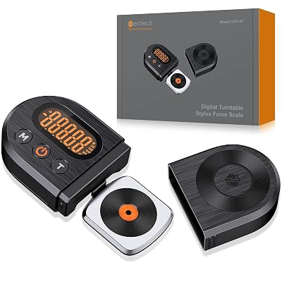 Neoteck Upgraded Digital Turntable Stylus Force Scale Gauge 0.01g/5.00g with Orange LCD Backlight and 5g Weight for Tonearm Phono Cartridge