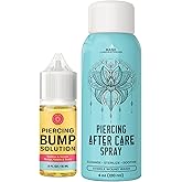 BASE LABORATORIES Piercing Aftercare Kit: Keloid & Piercing Bump Solution Oil(15ml) + Piercing Aftercare Spray (4oz) - for Keloid Bump Removal & Cleansing Soothing Piercings Before & After