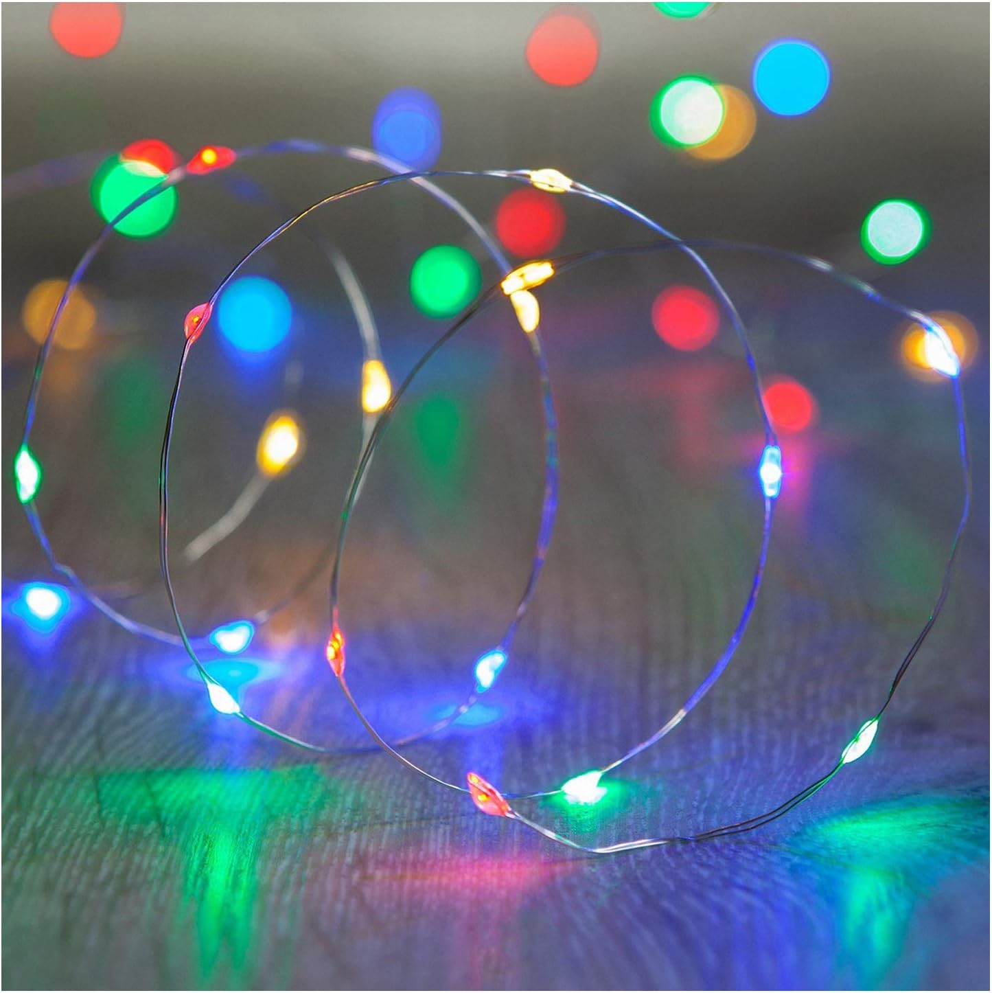 Sanniu Led Fairy Lights, Mini Battery Powered Copper Wire Starry Fairy Lights, Battery Operated Fairy Lights for Bedroom, Christmas, Parties, Wedding, Centerpiece, Decoration (5m/16ft Multi-Color)