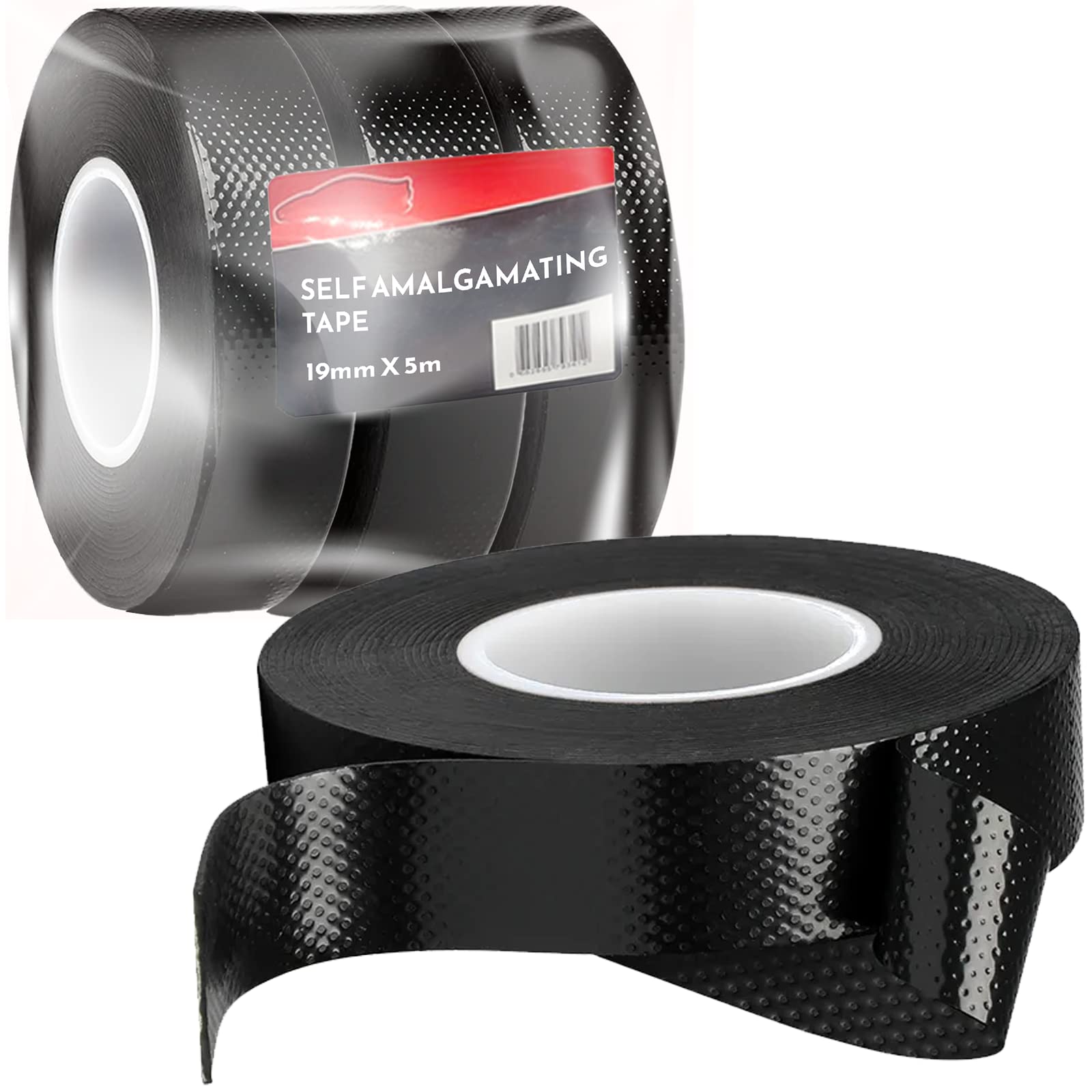XtremeAuto Self Amalgamating Tape 3 Pack - 19mm X 5M Plumbing Tape, Rubber Tape Self Amalgamating Waterproof Tape, Pipe Insulation Tape, Repair Sealing Joints, Black Electrical Tape Waterproof