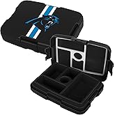 FOCO NFL Unisex-Adult Officially Licensed Team Color Stripe Primary Logo Football Leak Proof 5 Compartment Bento Lunch Box - Carolina Panthers