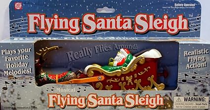 flying santa sleigh toy