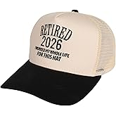 InnoBeta Retirement Gifts Cap for Men and Women, Adjustable Embroidered Hat Gifts for Birthday, Christmas - Retired 2026 Blk