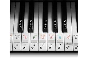 OOTDAY Piano Key Stickers, Piano Stickers 88 Keys, 61 Key Piano Keyboard, Musical Keyboards for Adult Beginners, Piano Stickers for Beginners, Removable Piano Keyboard Note Labels Piano Key Labels