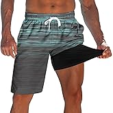 westwolf Men's Swim Trunks with Compression Liner 9" Quick Dry Board Shorts