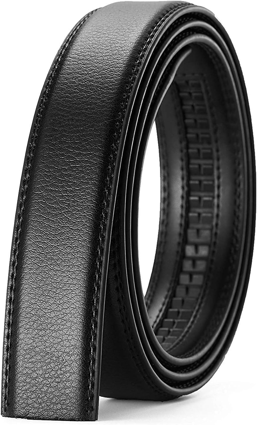 X XHtangMen's Ratchet Belt Genuine Leather Slide Belts Adjustable