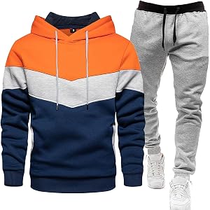 Vividcrate Mens Sweatsuit 2 Piece Set Pullover Hoodie Jogger Pants Track Suits for Men Set Athletic Gym