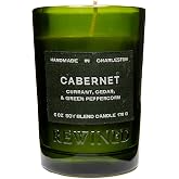 Rewined Candles Cabernet Soy Blend Candle, 6 Ounce, Curant, Cedar, and Green Peppercorn