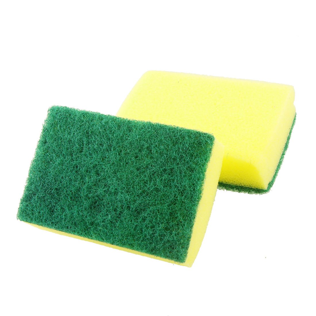 Sourcingmap Kitchenware Bowl Dish Cleaning Soft Scrub Sponge Pad Green Yellow
