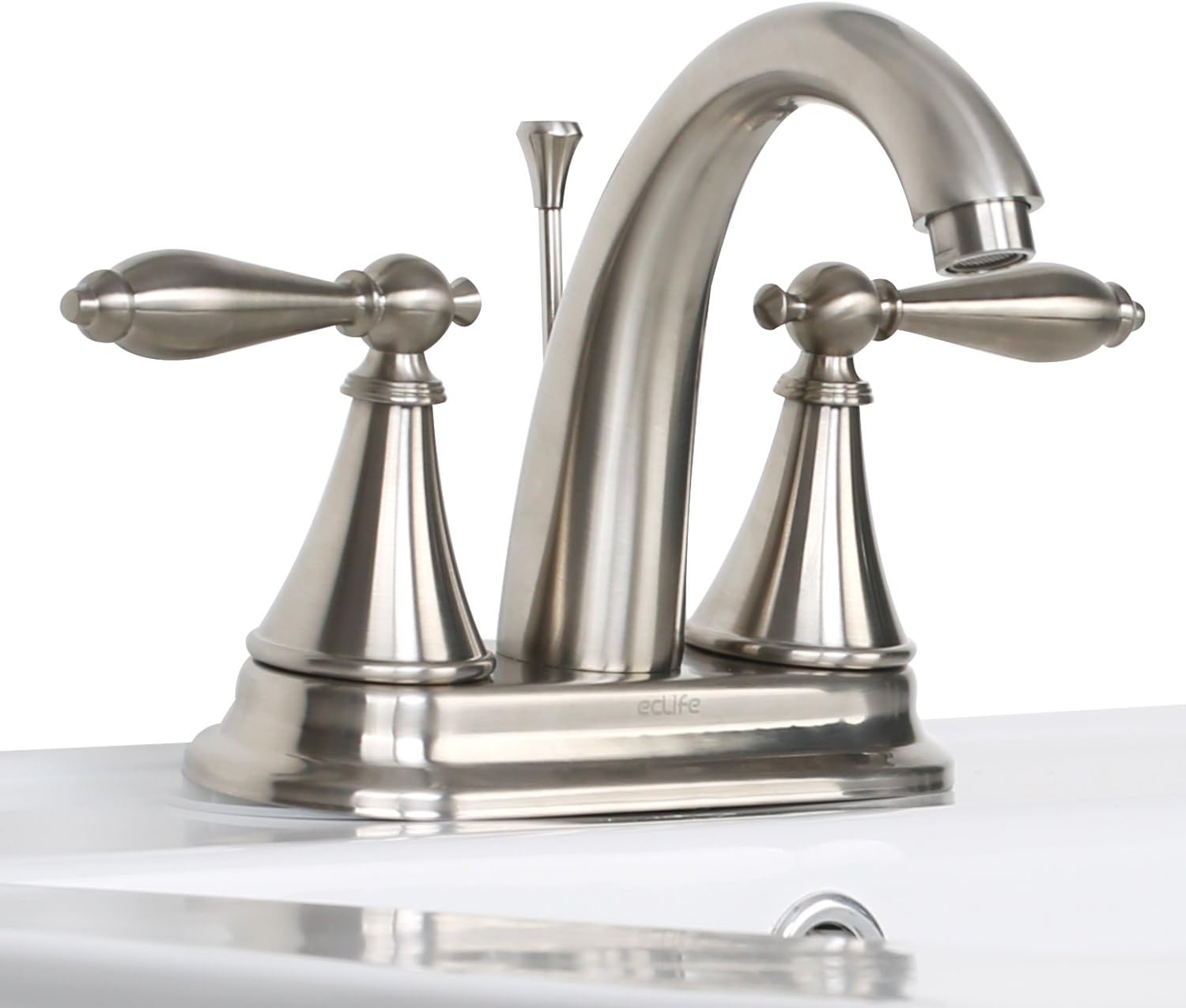Eclife Centerset Bathroom Sink Faucet Brushed Nickel 2 Holes 2