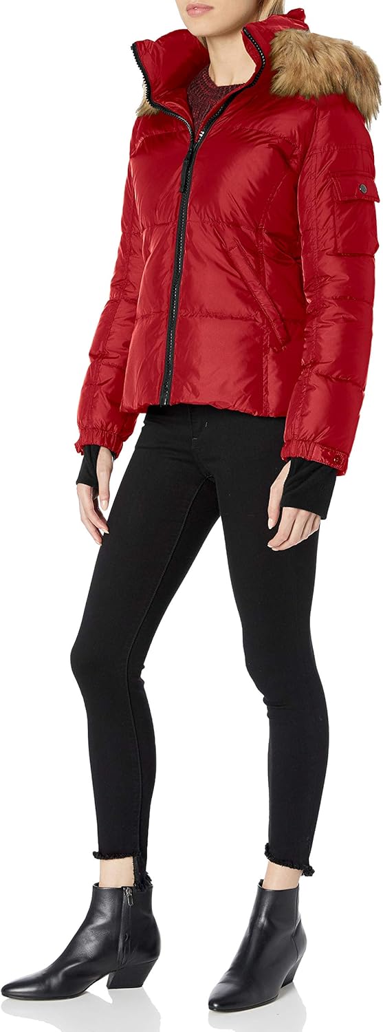 S13 Women's Kylie Down Puffer Jacket with Faux Fur Trimmed Hood at  Women's Coats Shop