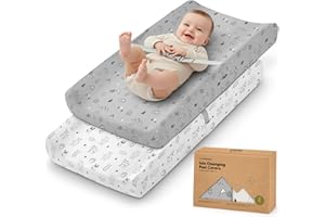 2-Pack Baby Changing Pad Covers for Girl, Boy,Neutral - Soft Viscose Derived from Bamboo Changing Table Pad Cover Sheets,Baby