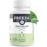 FREEDA One Daily Multivitamin Without Iron – Quintabs-M Iron-Free – Kosher, Balanced Multivitamin Supplements for Adults, Men & Women's Health Complete Multivitamins (100 Capsules)