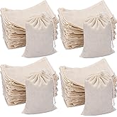 Tatuo 400 Pcs Cotton Muslin Bags with Drawstring Reusable Cloth Sachet Pouch Empty Gift Canvas Bags Bulk for Jewelry Home Party Favors (4 x 6 Inch)