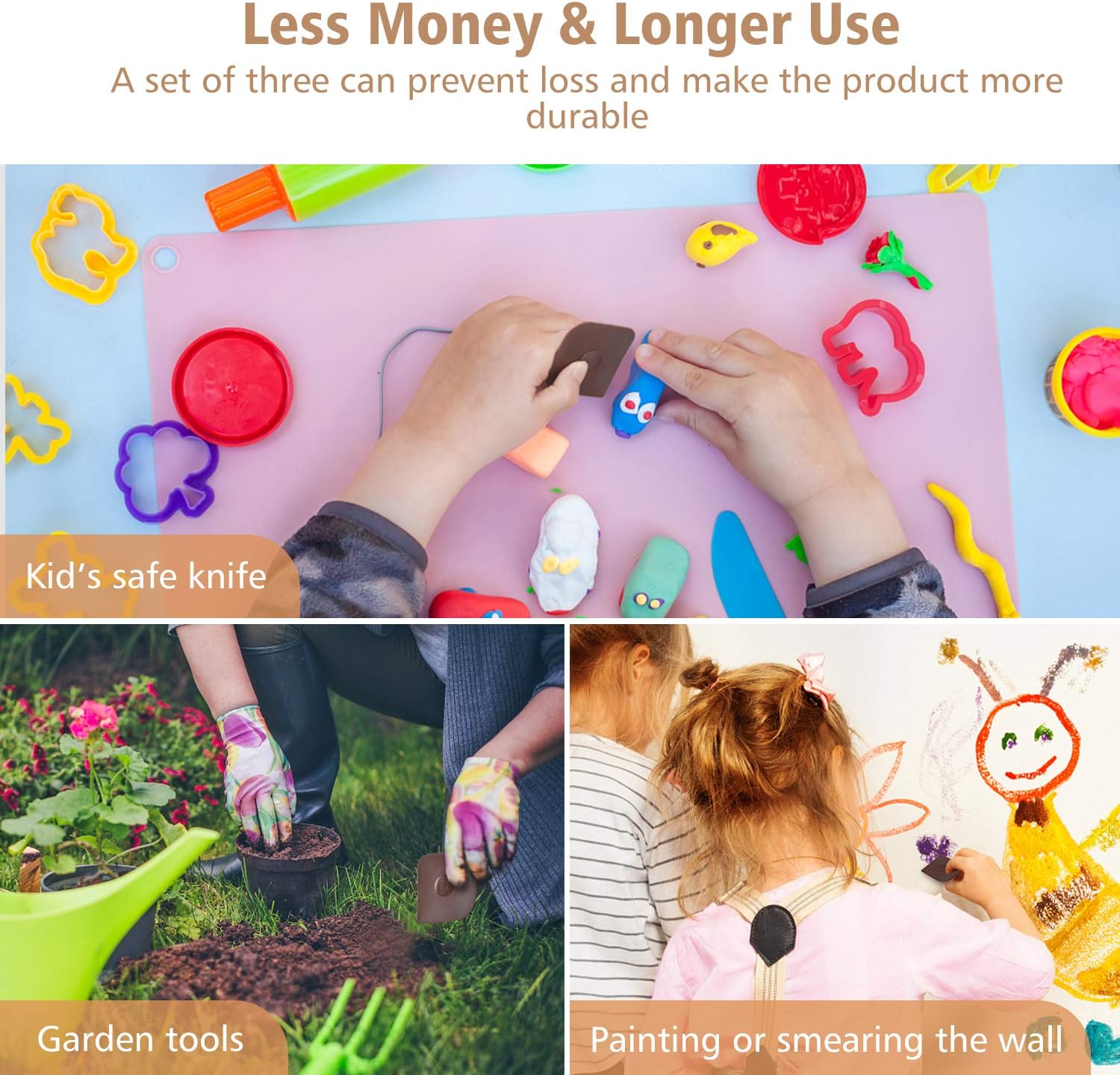 FENDIC Pan Scraper, 3pcs Durable Dish Scraper, Pot Scraper, Plastic Scrubbers for Pans, Multifunctional Pan Scraper Tool and Stoneware Scraper for Kitchen and Home - Brown: Kitchen & Dining