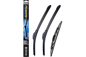 PEJIEDAS 3 Wiper Blades for Chevrolet Trailblazer/GMC Envoy 2002-2006/Yukon 2000-2006, OE Genuine Replacement (22″/22″ Front Wiper + 16″ Rear Wiper)