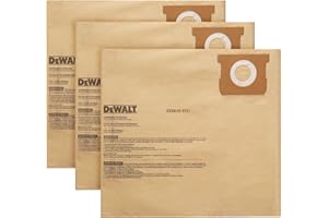 3 Pack DEWALT Dust Bag DXVA19-4101, for 6-10 Gallon Wet/Dry Vacuum, DEWALT Vacuum Bags, Compatible with DXV06P DXV09P DXV09PA DXV10P DXV10PL DXV10S DXV10SA DXV10SB
