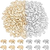 PH PandaHall 200Pcs Animal Spacer Beads, 2 Colors Elephant Charm Beads, Tibetan Carved Charm for Bracelets, Necklace, Anklets, DIY Jewelry Craft Making