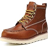 Montwell Men's 6" / 8" Slip Resiatant Soft Toe Water Resistant Leather Work Boots