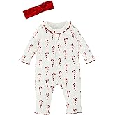 Mud Pie baby-girls Mud Pie Baby Candy Cane Bodysuit and Headband Set